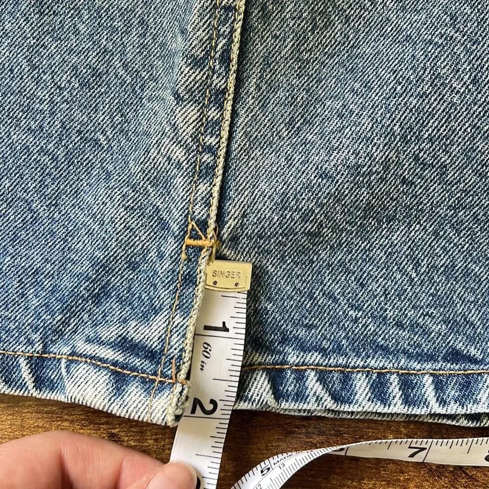 Vintage Jordache Cotton High Rise Lighter Wash Denim Skirt